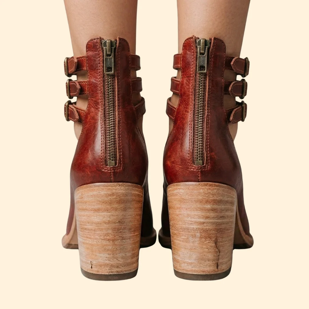 Women’s Block Heels with Triple Ankle Straps - Image 3