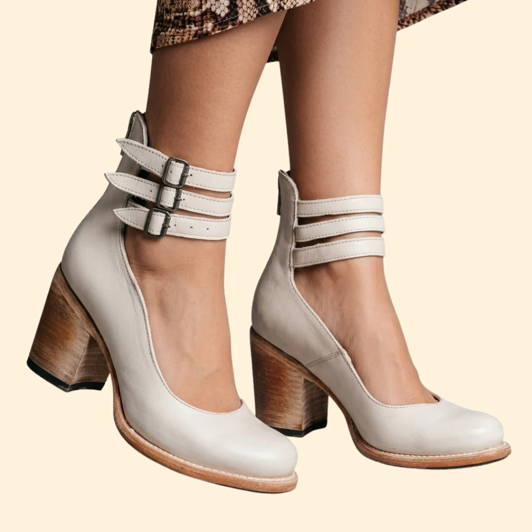 Women’s Block Heels with Triple Ankle Straps - Image 6
