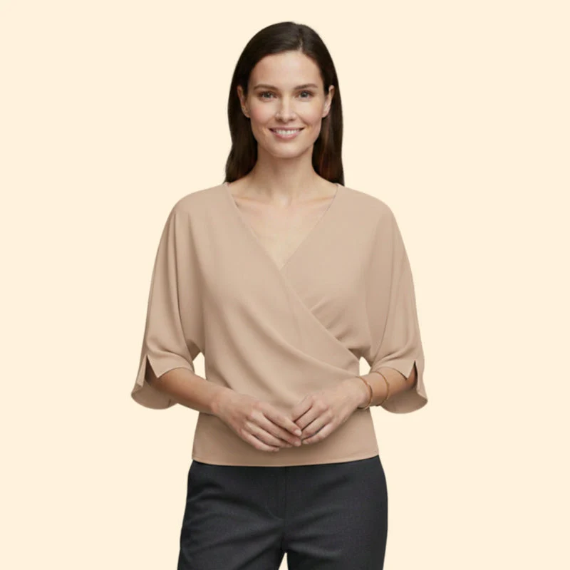 Women’s Blouse with Draped Neckline - Image 10
