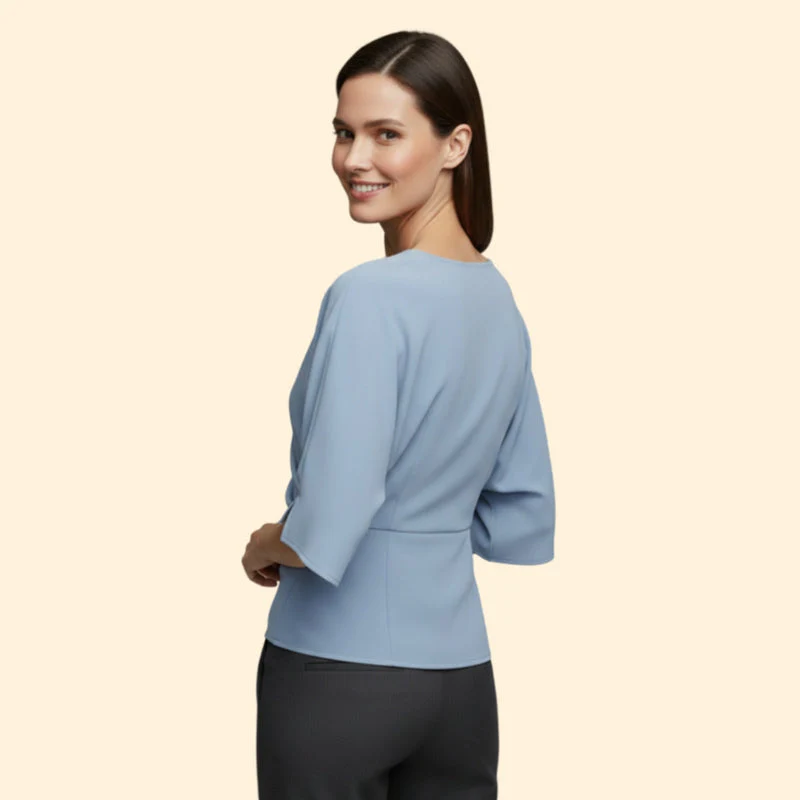 Women’s Blouse with Draped Neckline - Image 5
