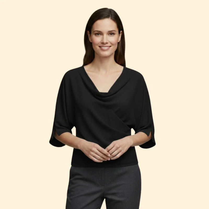 Women’s Blouse with Draped Neckline - Image 7