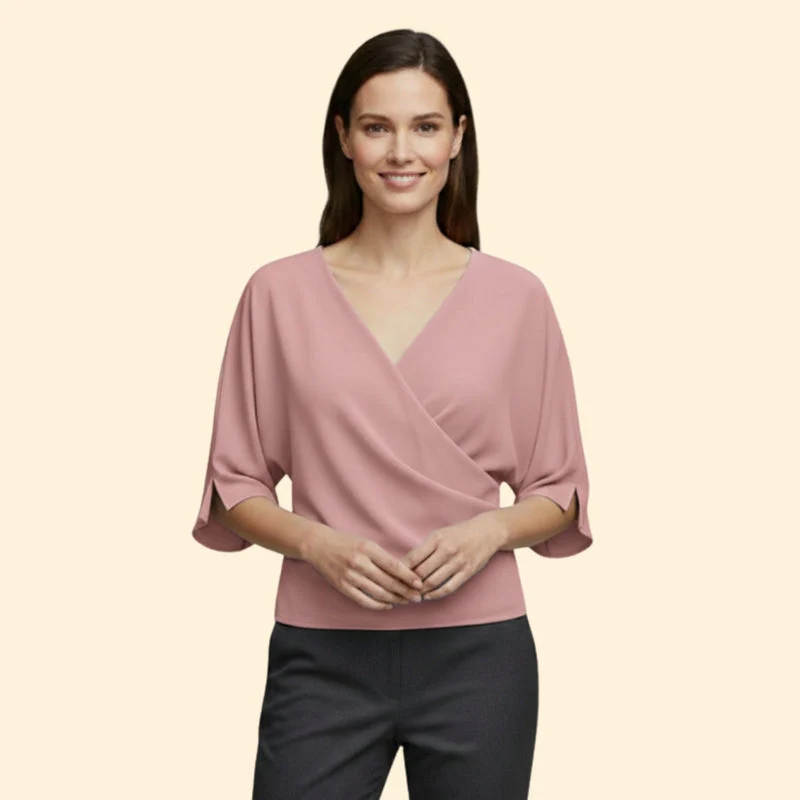 Women’s Blouse with Draped Neckline - Image 8