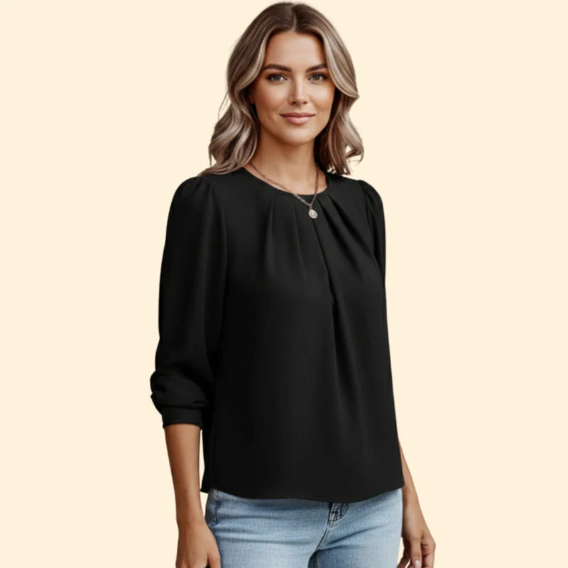 Women’s Blouse with Gathered Neckline - Image 3