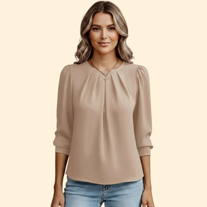 Women’s Blouse with Gathered Neckline - Image 6