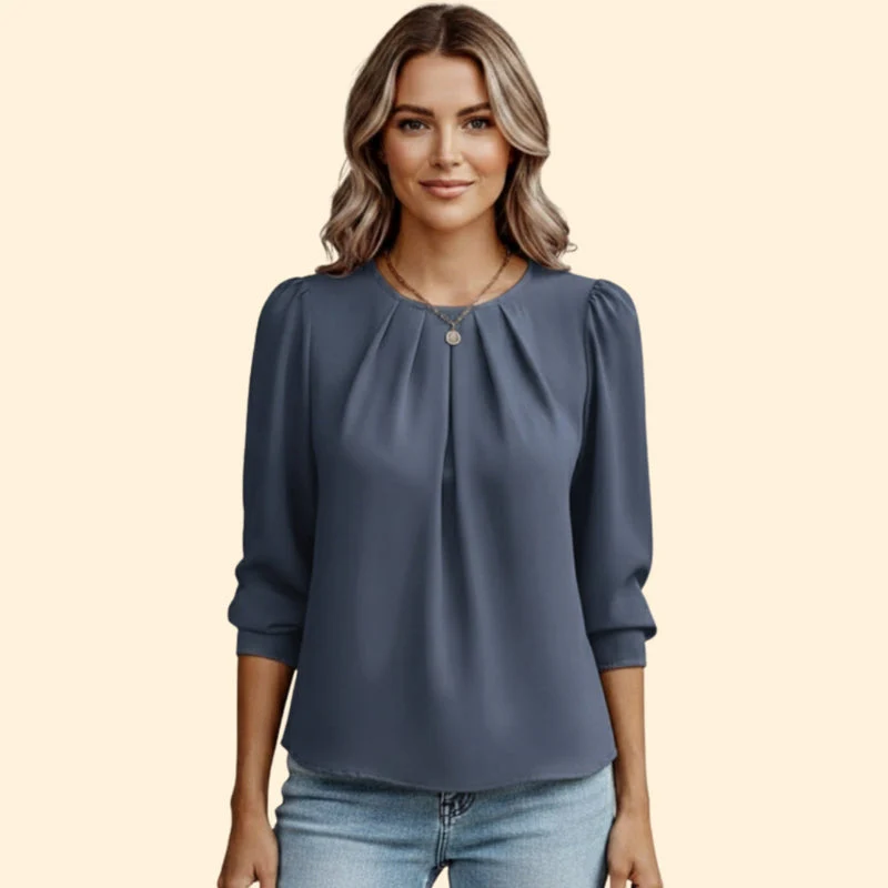 Women’s Blouse with Gathered Neckline - Image 7