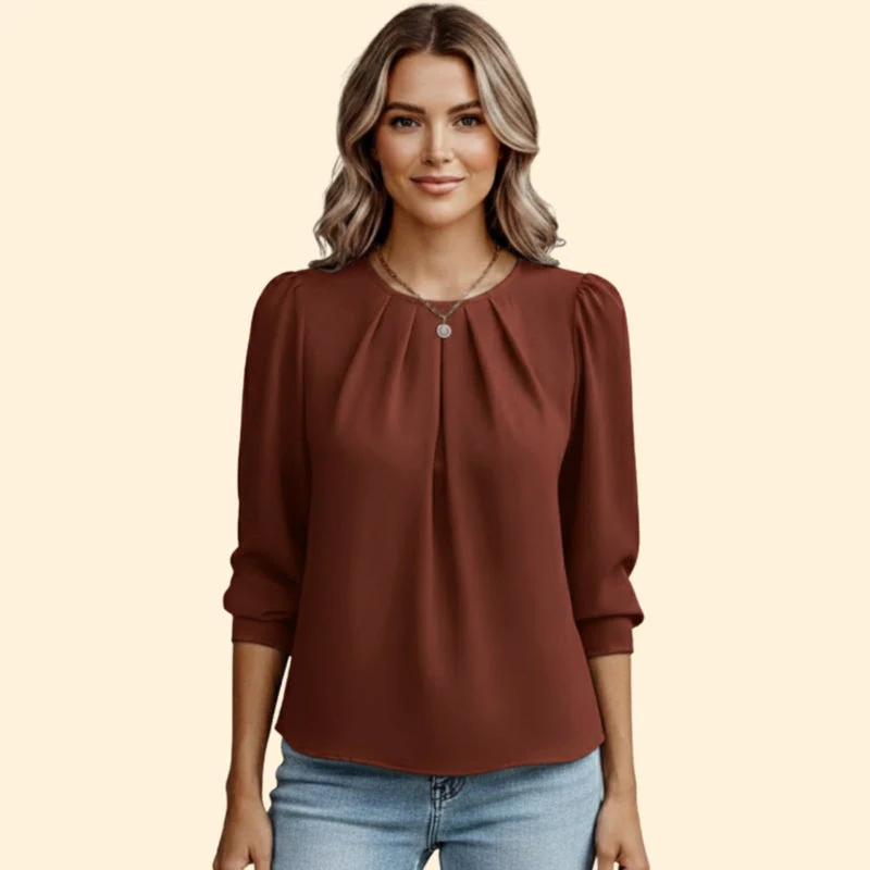 Women’s Blouse with Gathered Neckline - Image 8