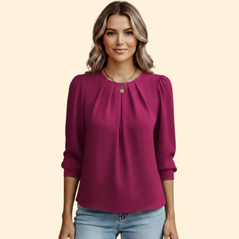 Women’s Blouse with Gathered Neckline - Image 9