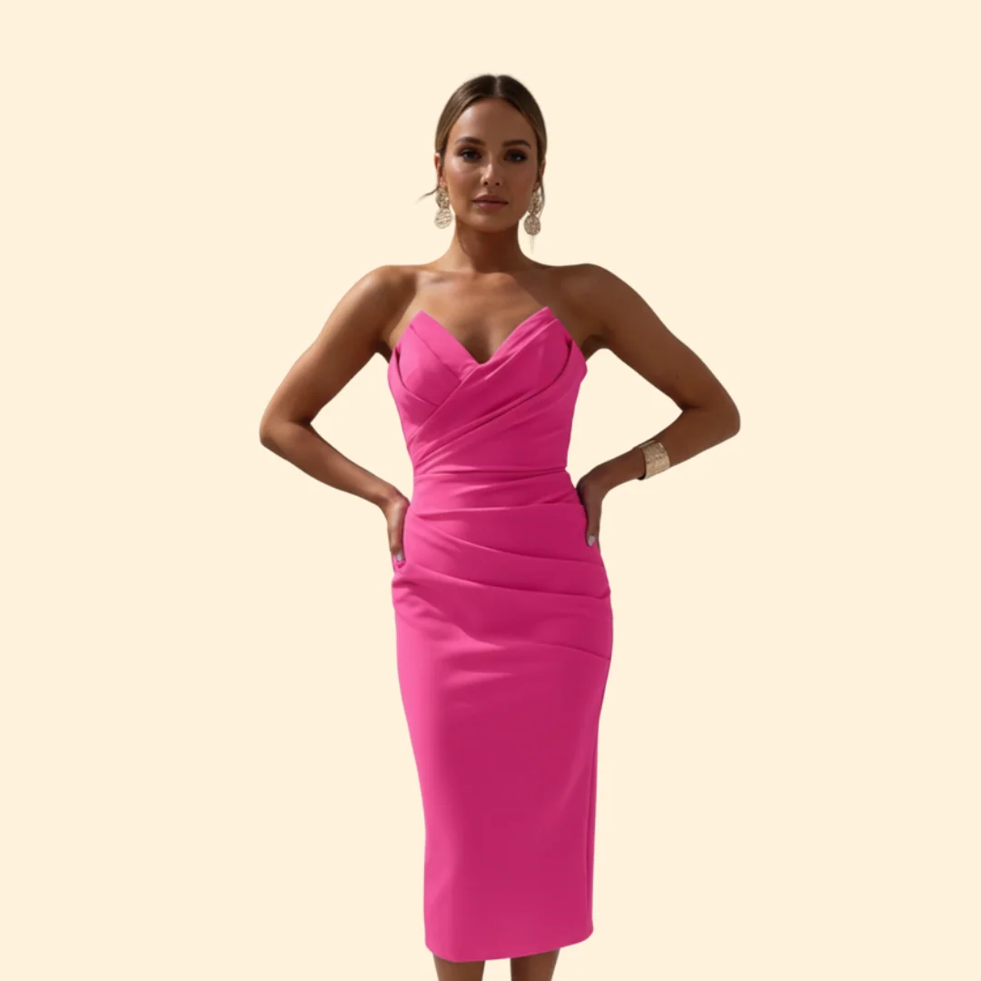 Women’s Bodycon Dress with Strapless Neckline - Image 11