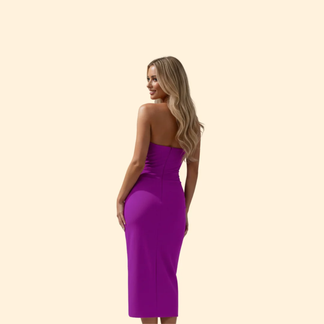 Women’s Bodycon Dress with Strapless Neckline - Image 5