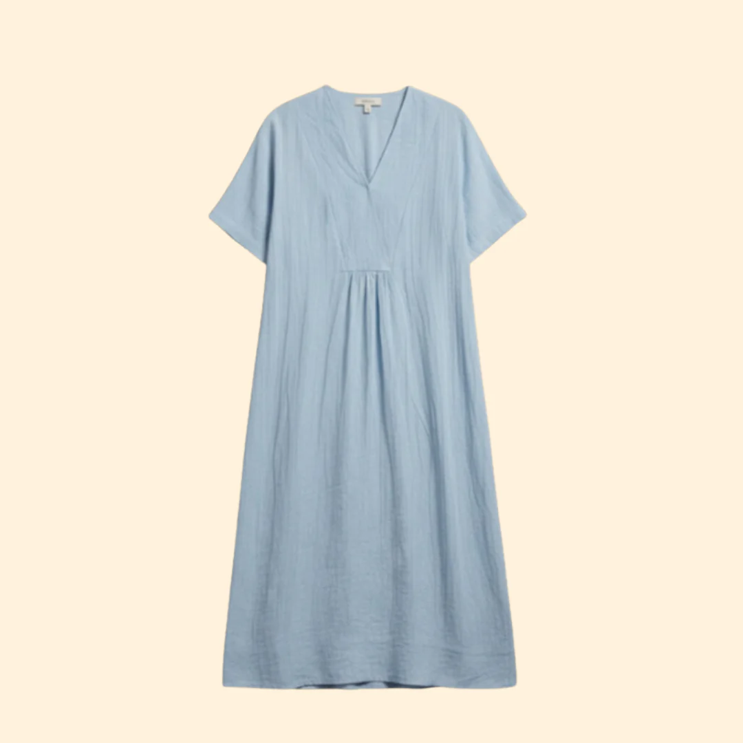 Women’s Boho Dress with V-Neck and Short Sleeves