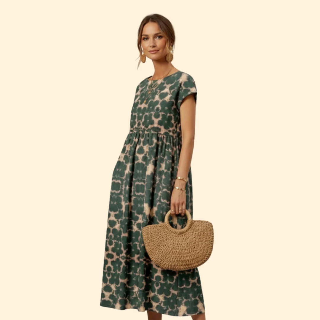 Women’s Boho Midi Dress with Floral Print - Image 3