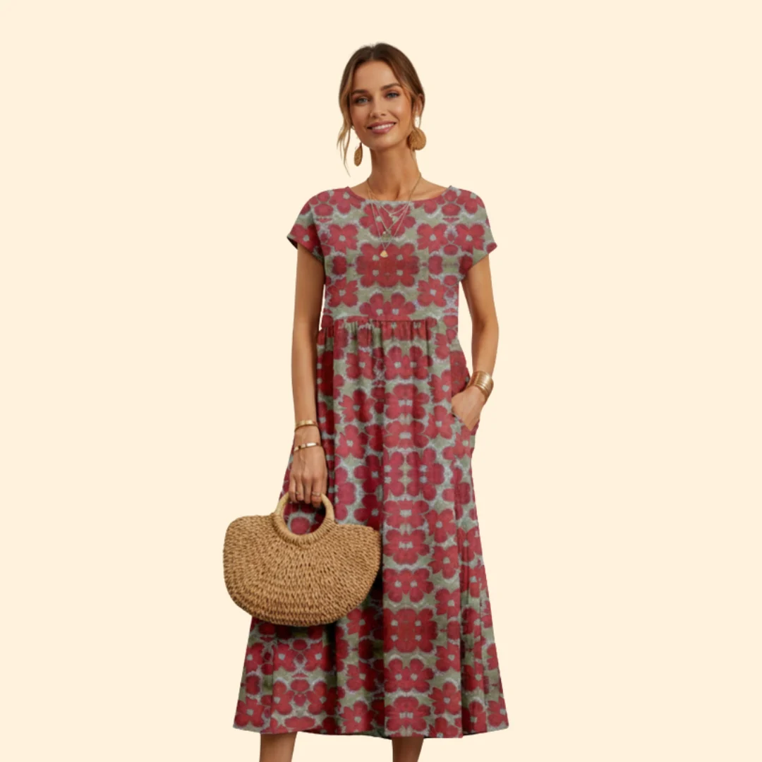Women’s Boho Midi Dress with Floral Print - Image 6