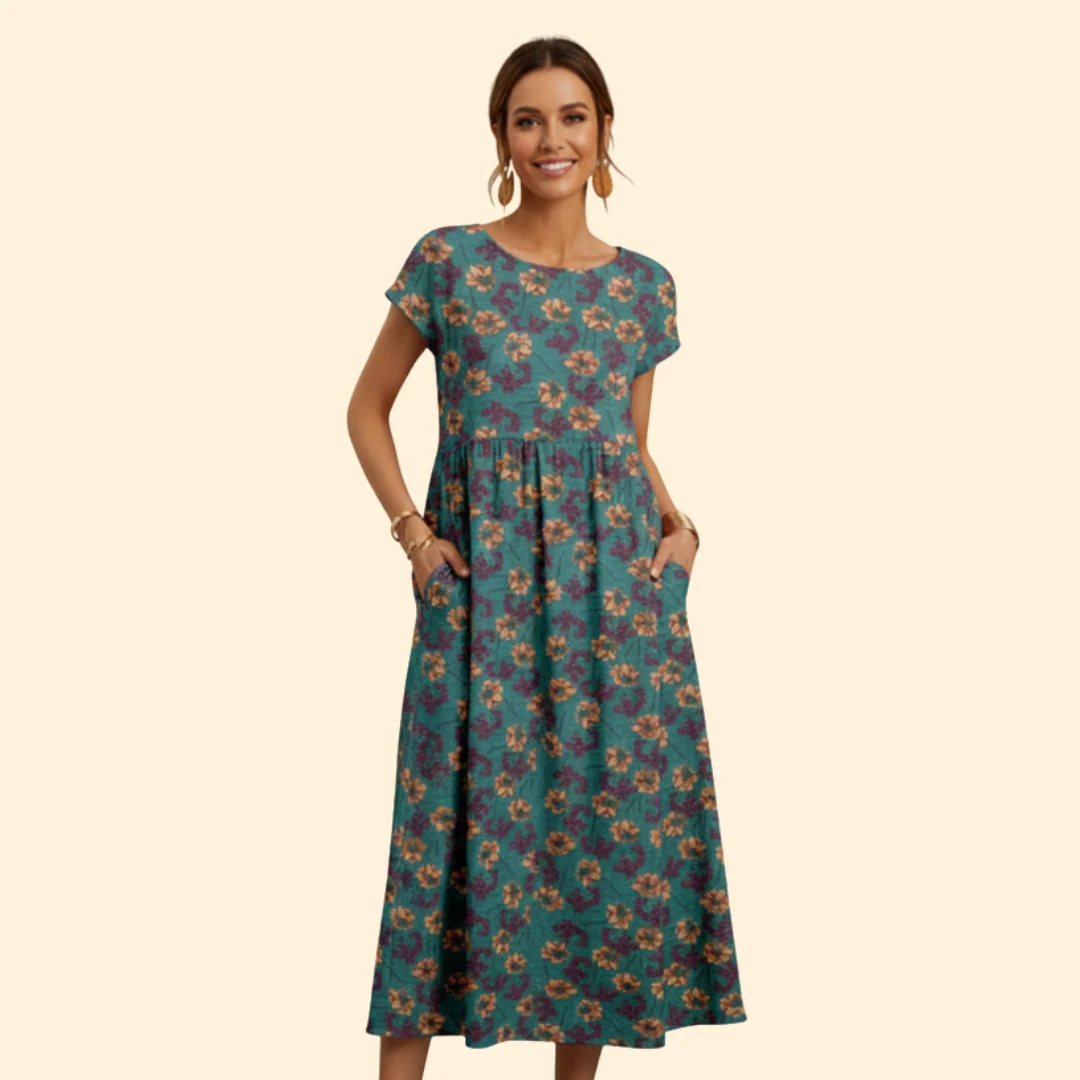 Women’s Boho Midi Dress with Floral Print - Image 7