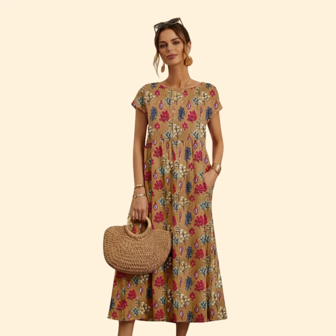 Women’s Boho Midi Dress with Floral Print - Image 8