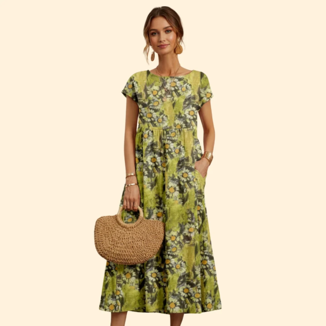 Women’s Boho Midi Dress with Floral Print - Image 9