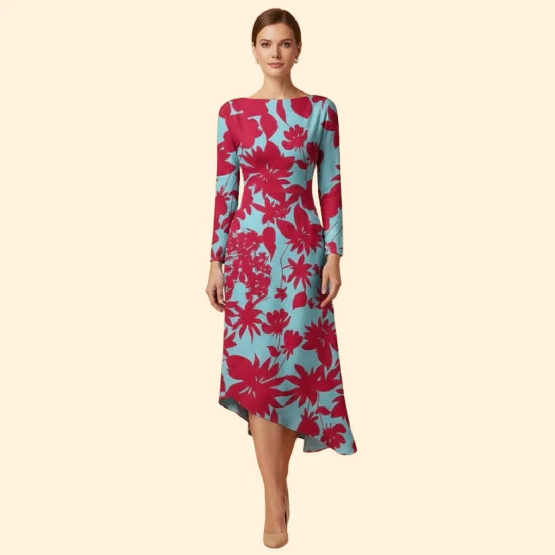 Women's Bold Floral Midi Dress - Image 2
