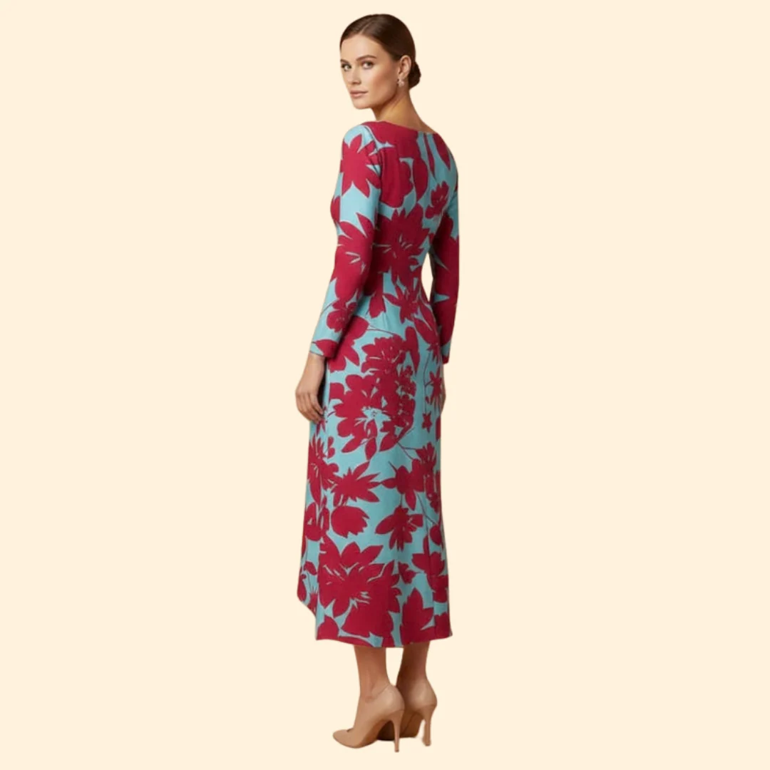 Women's Bold Floral Midi Dress - Image 3