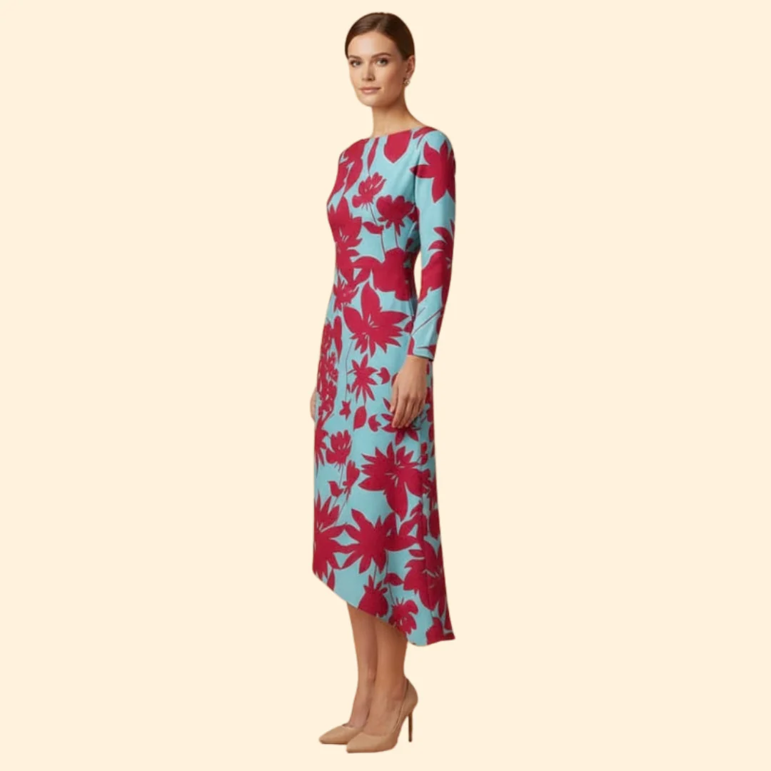 Women's Bold Floral Midi Dress - Image 4