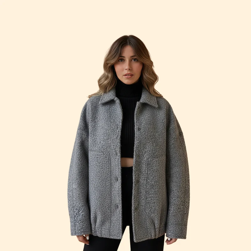 Women’s Bomber Jacket with Buttons - Image 2