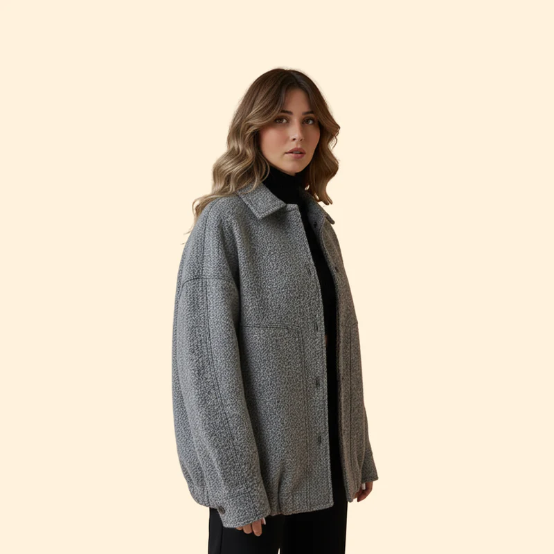 Women’s Bomber Jacket with Buttons - Image 3
