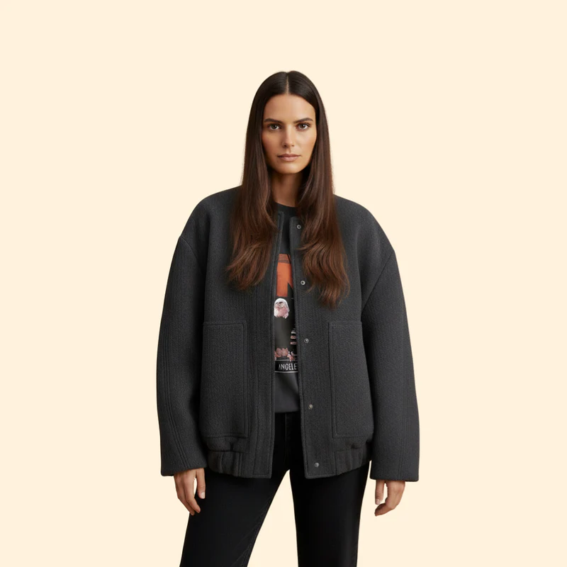 Women’s Bomber Jacket with Buttons - Image 7