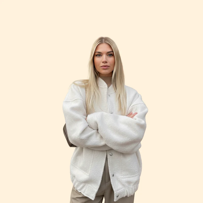 Women’s Bomber Jacket with Buttons - Image 8