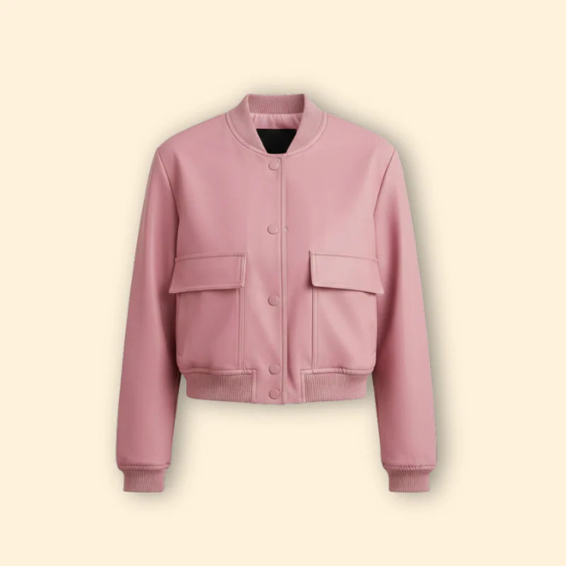 Women’s Bomber Jacket with Chest Flap Pockets