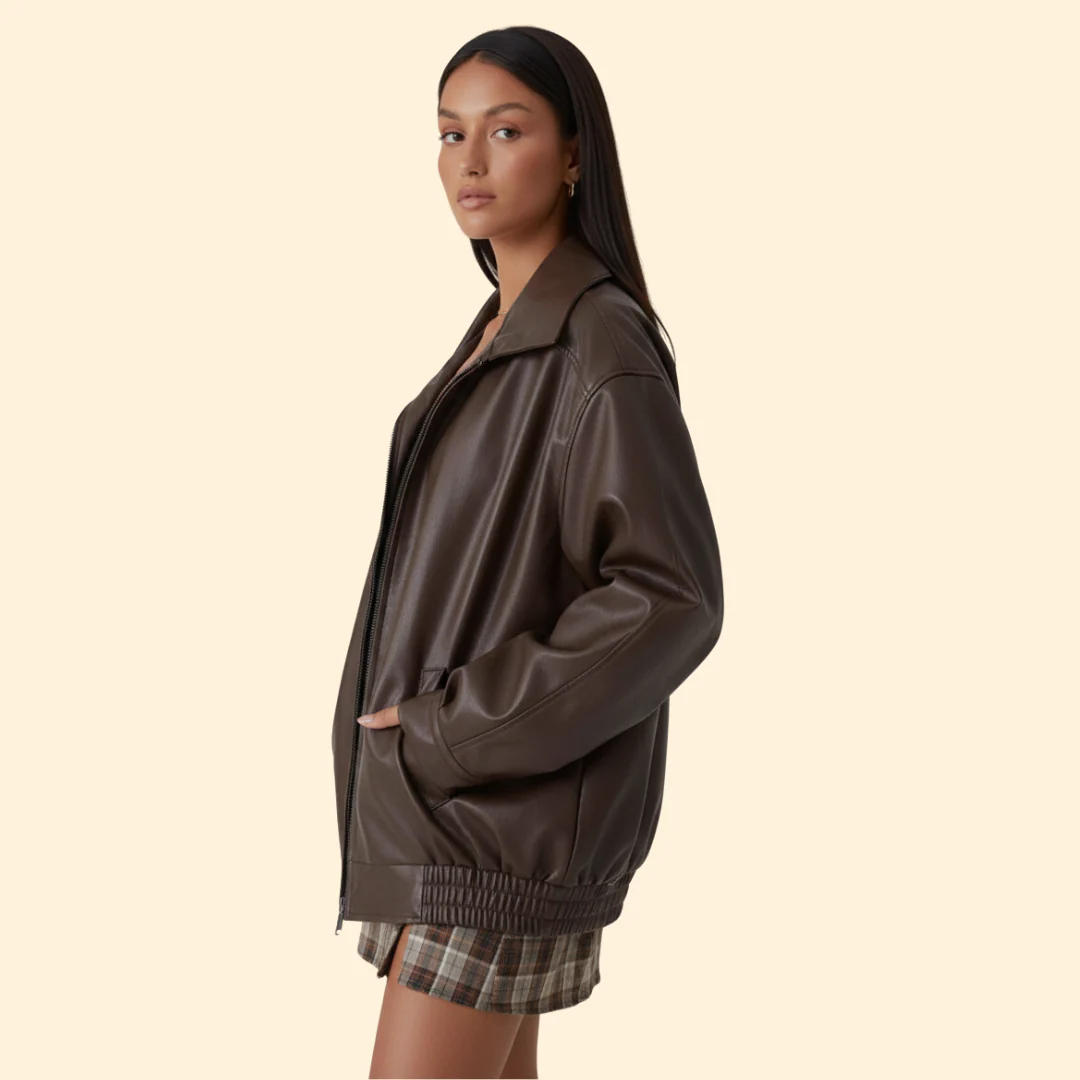 Women’s Bomber Jacket with Elastic Hem - Image 4