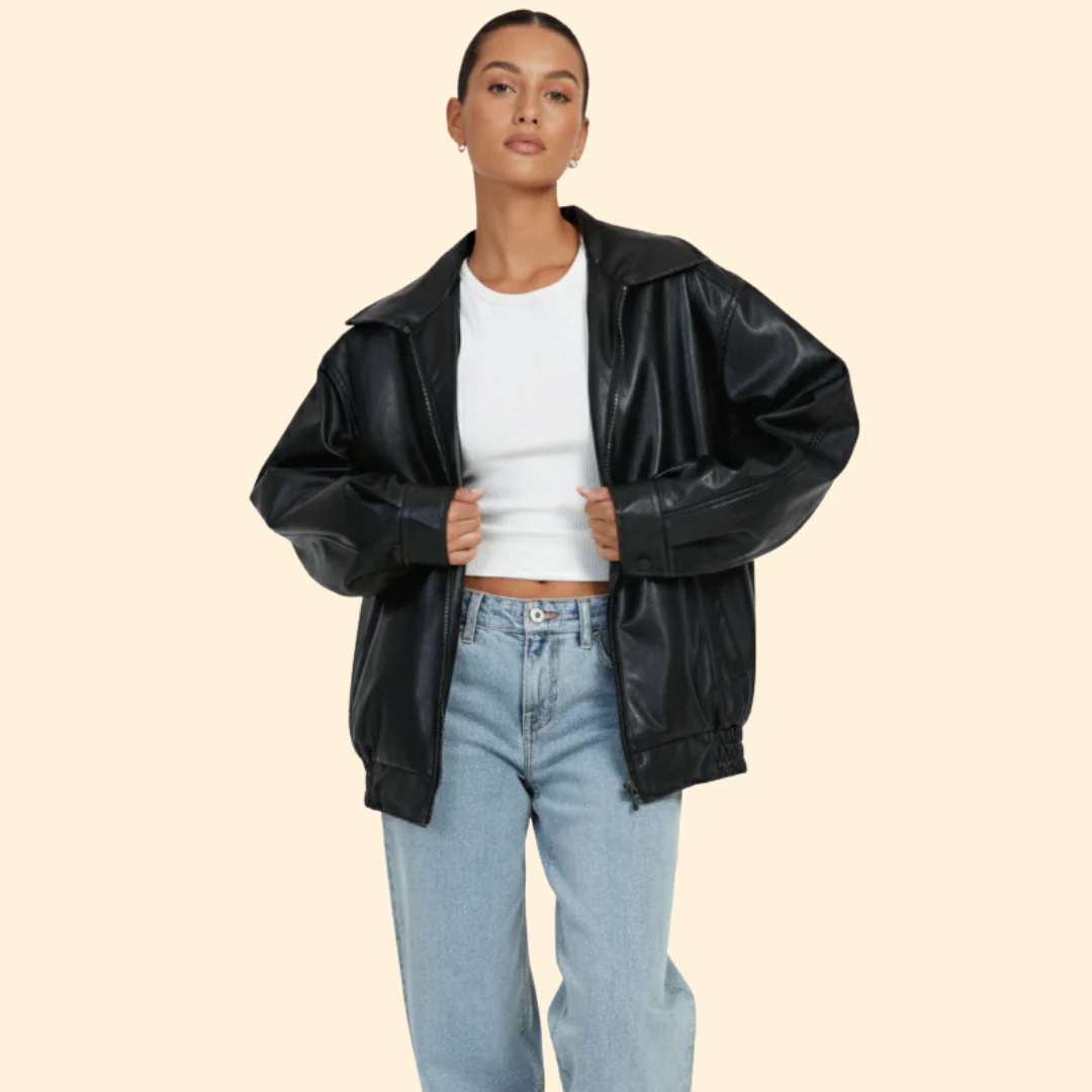 Women’s Bomber Jacket with Elastic Hem - Image 5