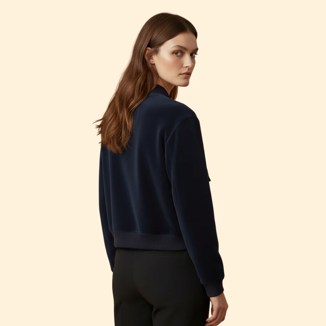 Women’s Bomber Jacket with Front Flap Pockets - Image 4