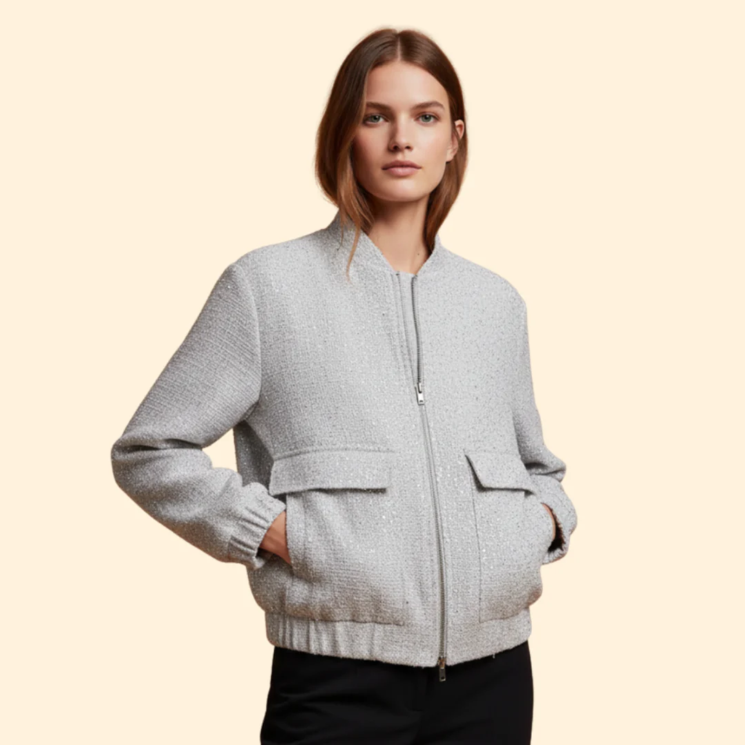 Women’s Bomber Jacket with Front Pockets - Image 2