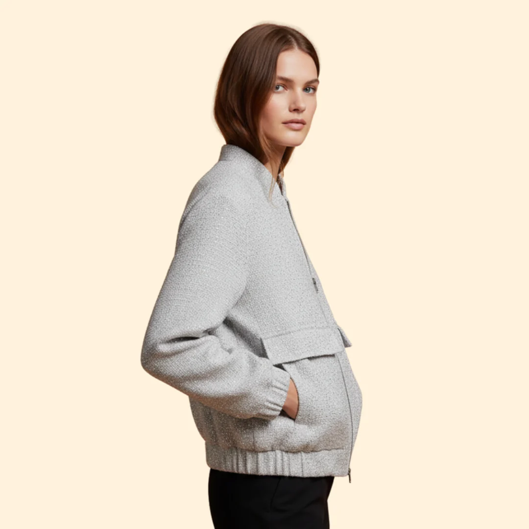 Women’s Bomber Jacket with Front Pockets - Image 3