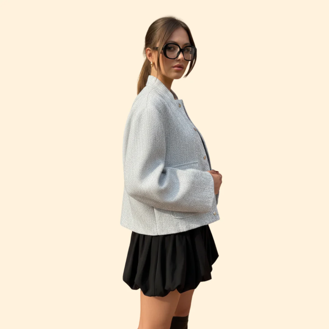 Women’s Bomber Jacket with Front Snap Buttons - Image 3