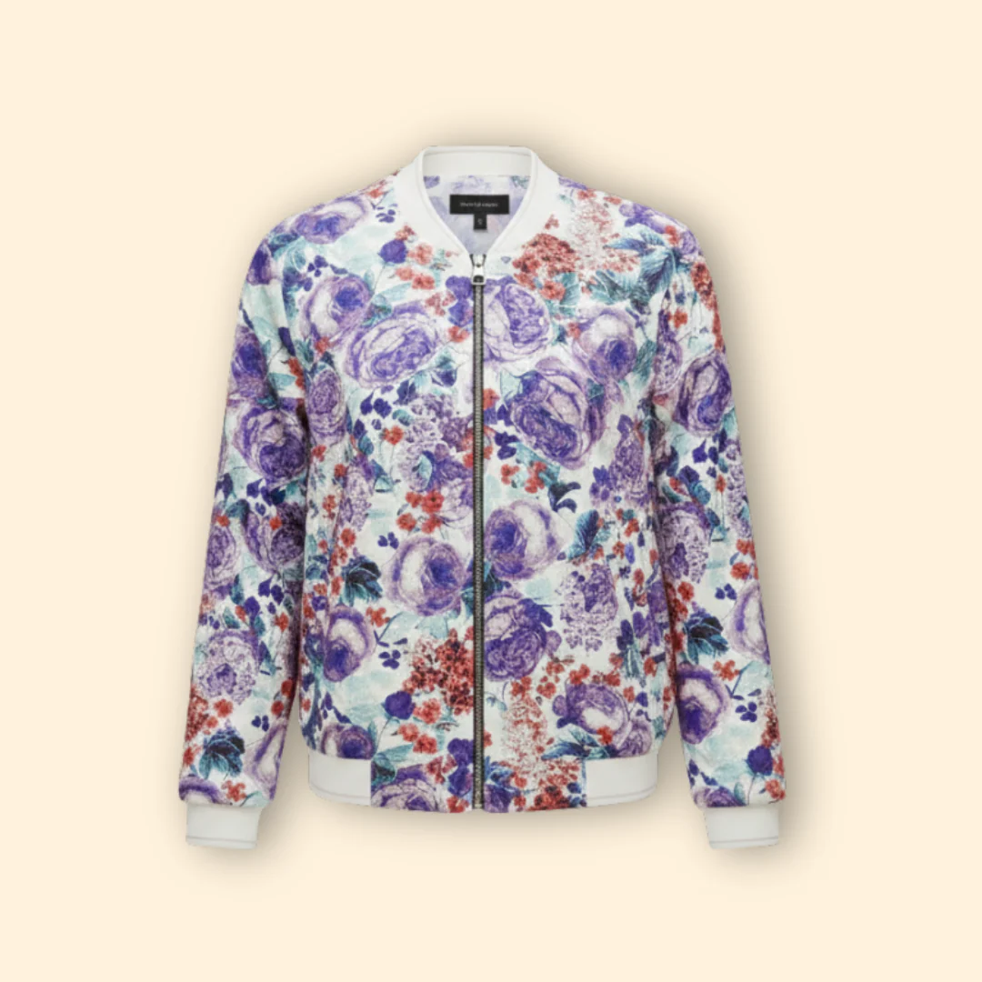 Women’s Bomber Jacket with Front Zip Closure