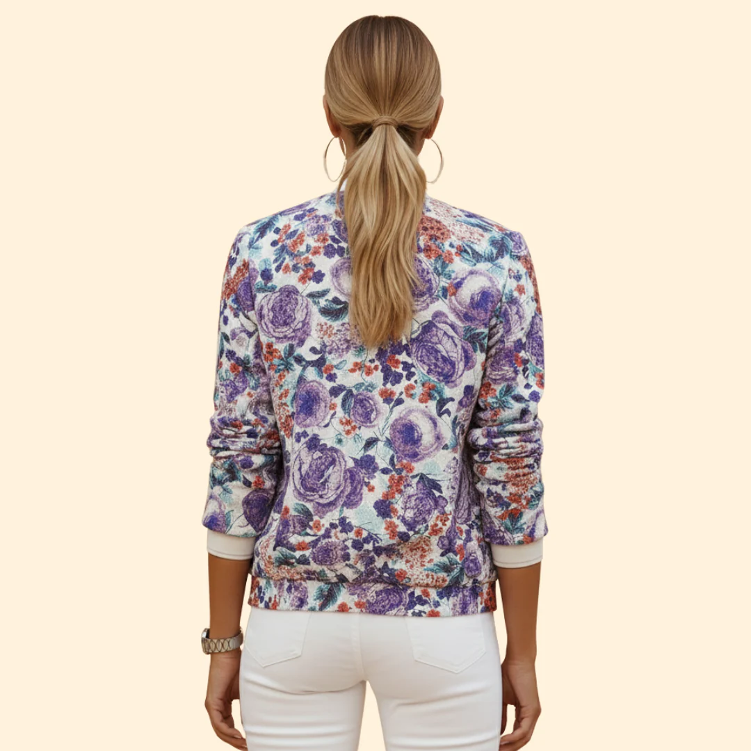 Women’s Bomber Jacket with Front Zip Closure - Image 4