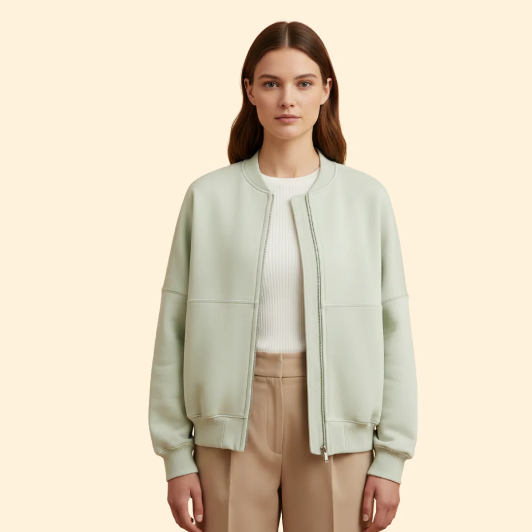 Women’s Bomber Jacket with Front Zipper - Image 10
