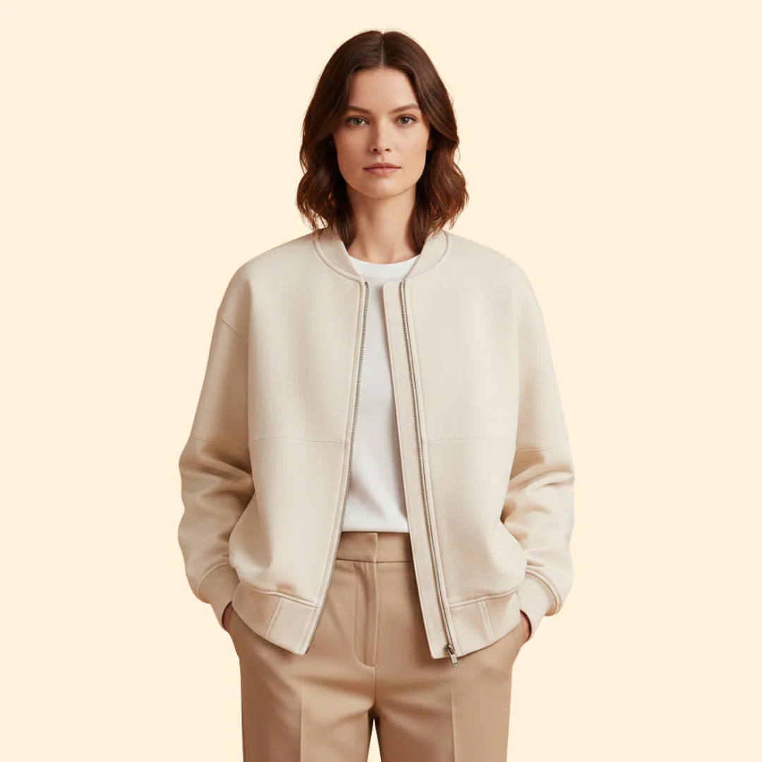 Women’s Bomber Jacket with Front Zipper - Image 7