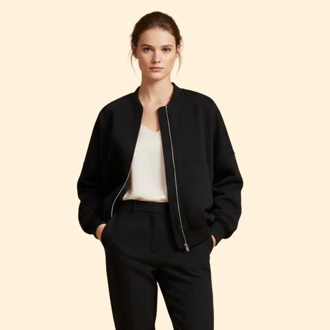 Women’s Bomber Jacket with Front Zipper - Image 8