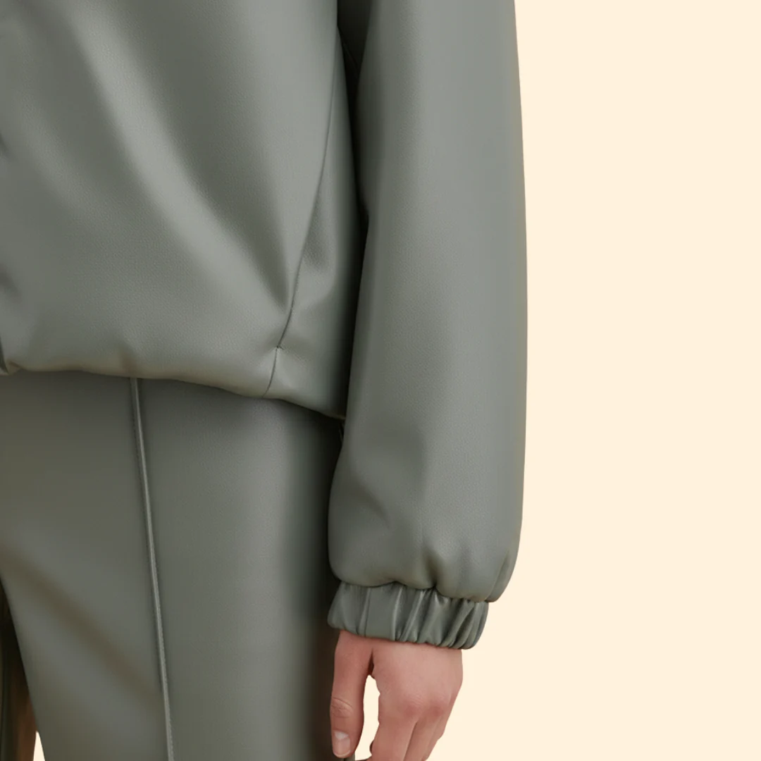 Women’s Bomber Jacket with Front Zipper and Collar - Image 6