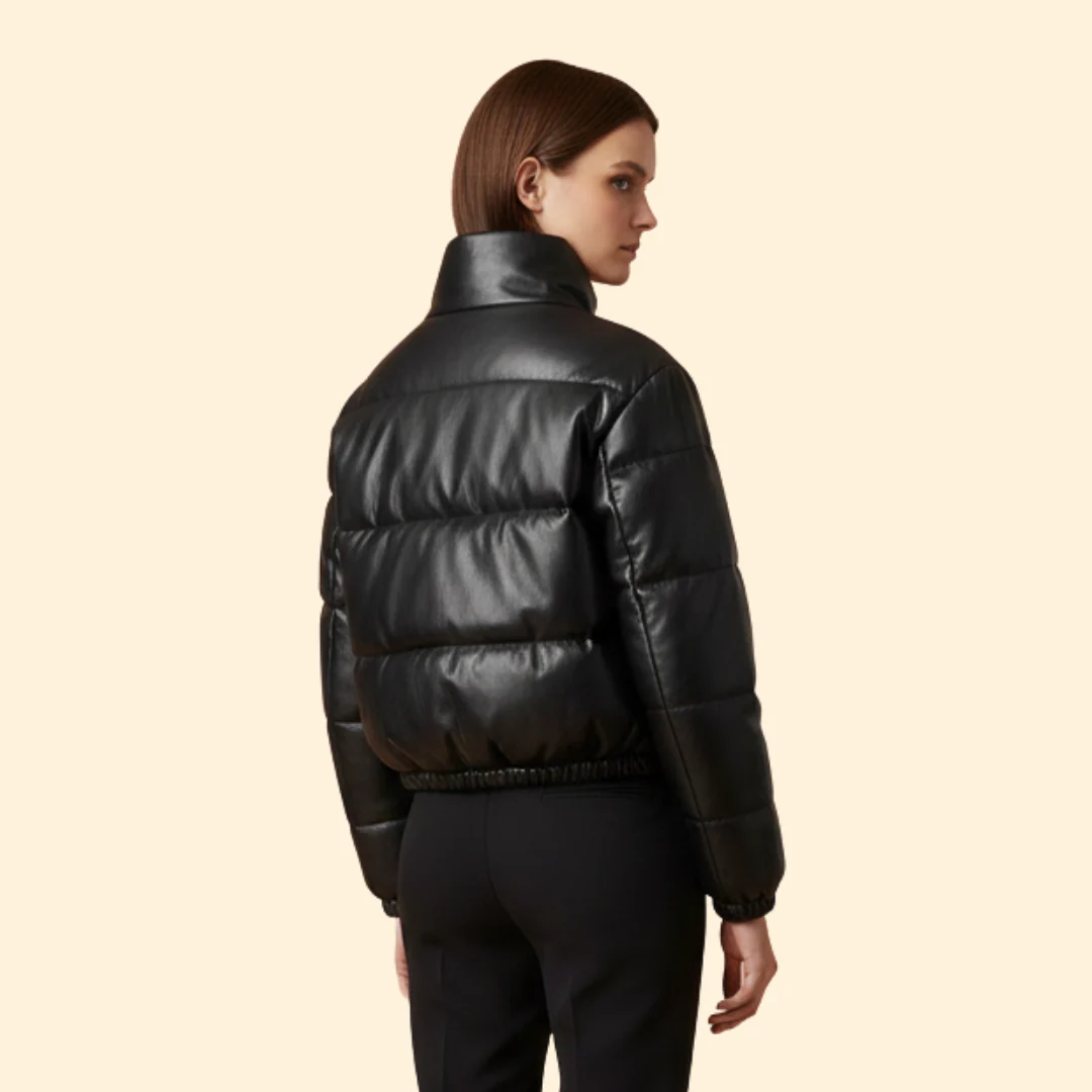 Women’s Bomber Jacket with High Stand Colla - Image 4