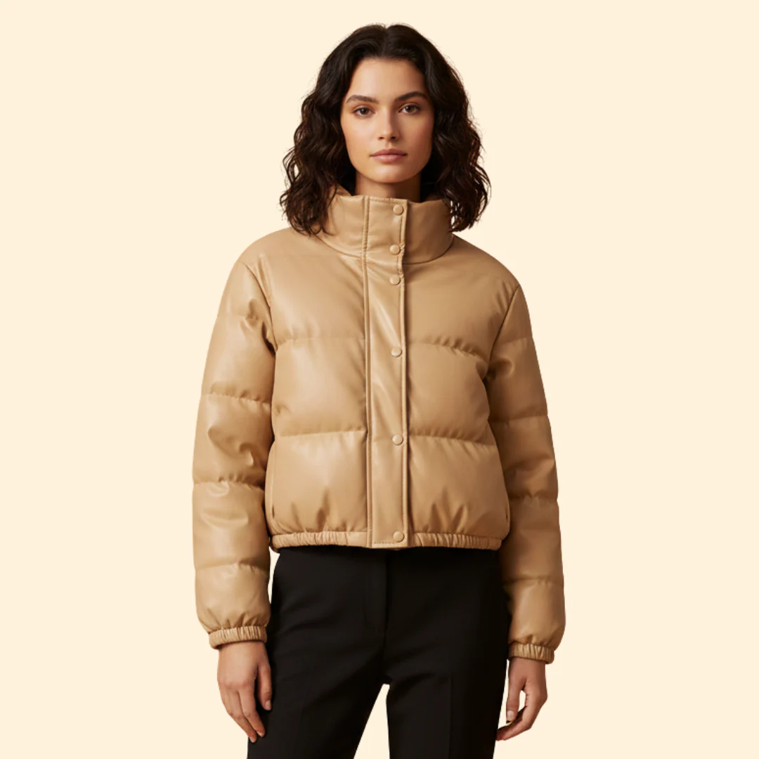 Women’s Bomber Jacket with High Stand Colla - Image 6