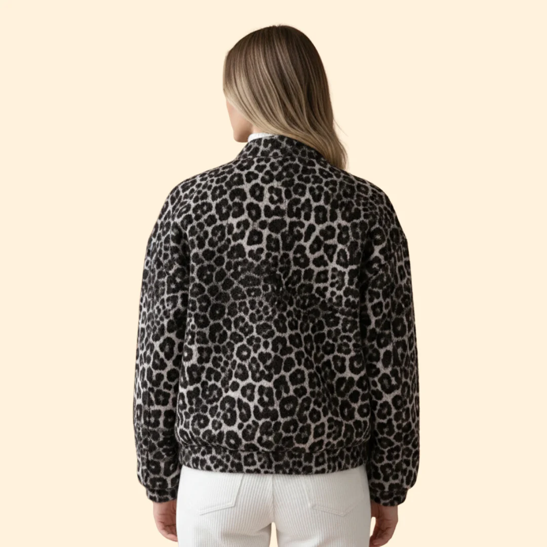 Women’s Bomber Jacket with Leopard Print - Image 4