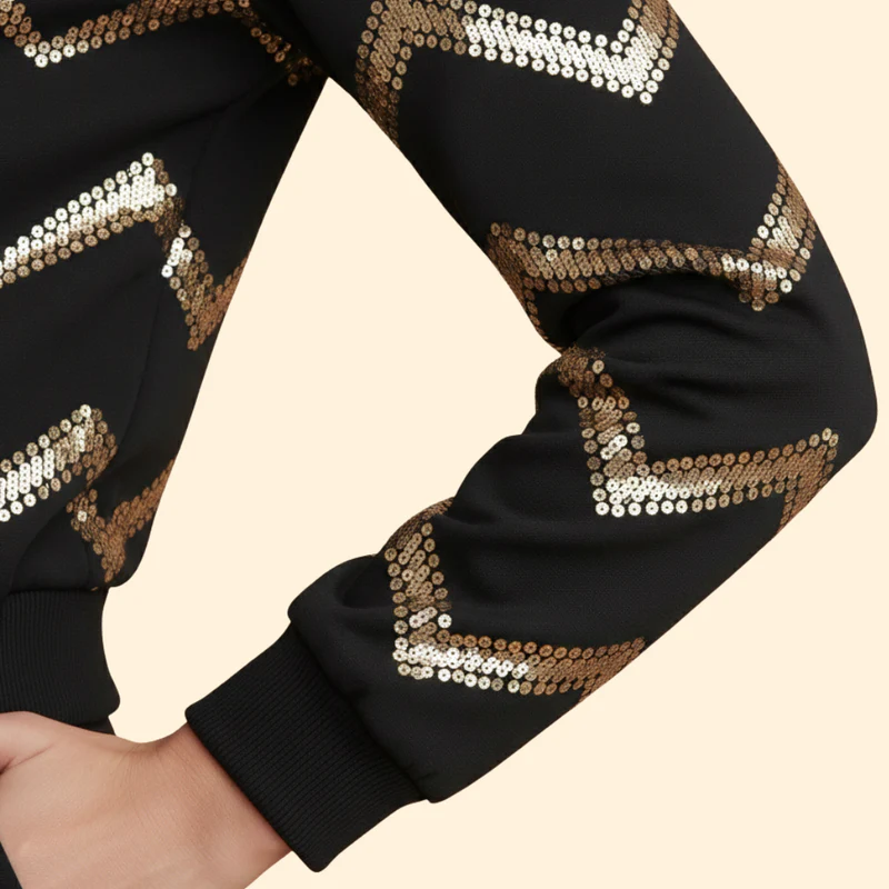 Women’s Bomber Jacket with Metallic Zipper Details - Image 6
