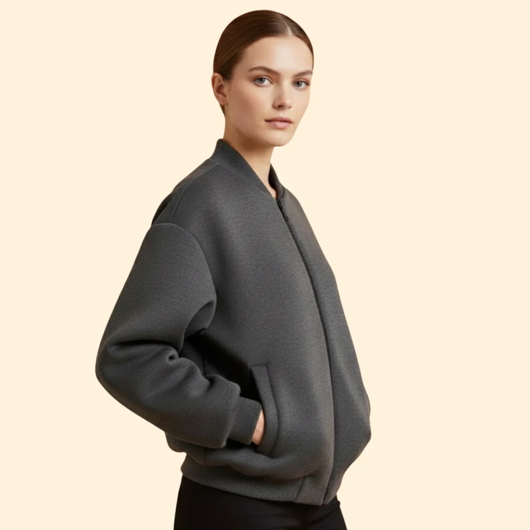 Women’s Bomber Jacket with Oversized Sleeve Design - Image 3