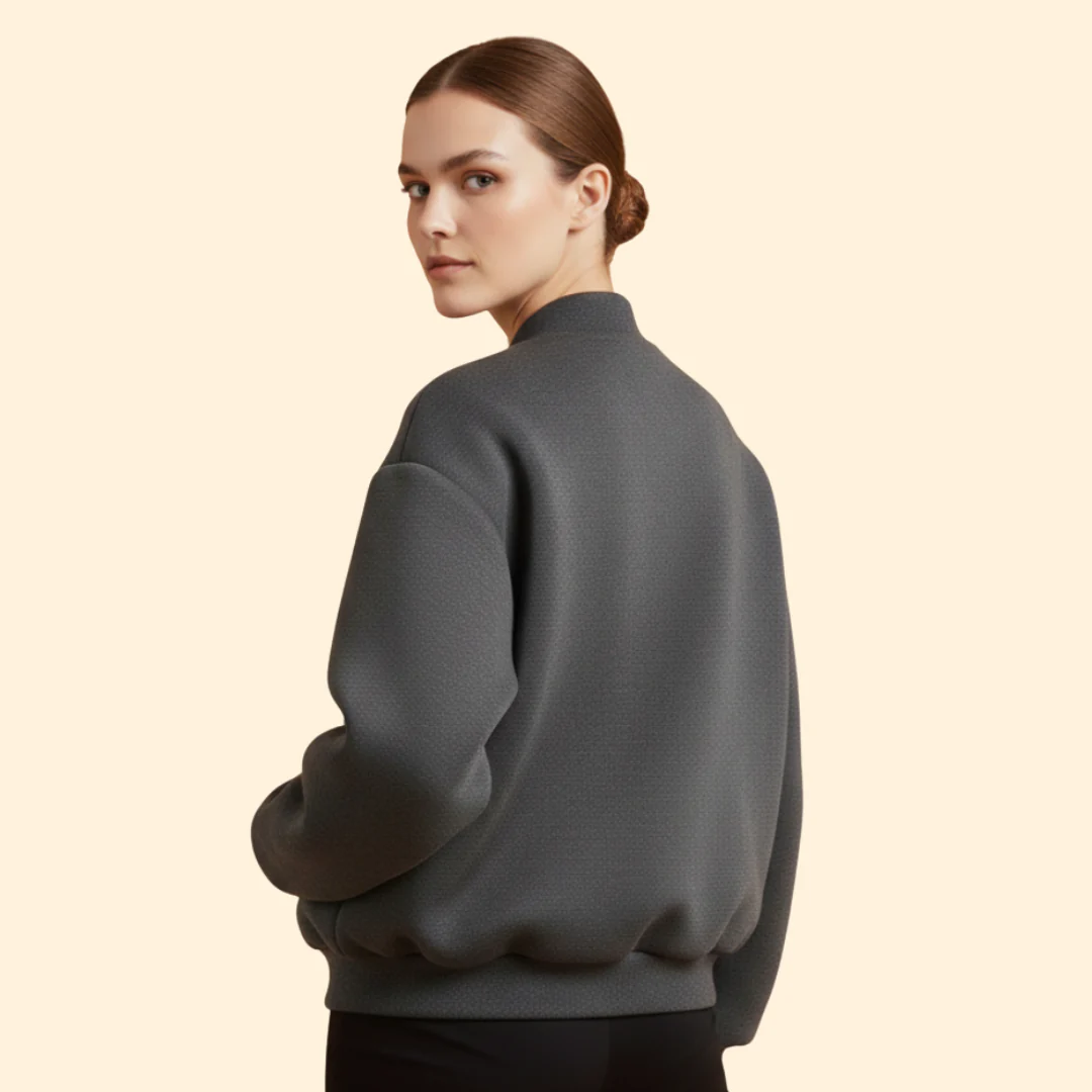 Women’s Bomber Jacket with Oversized Sleeve Design - Image 4