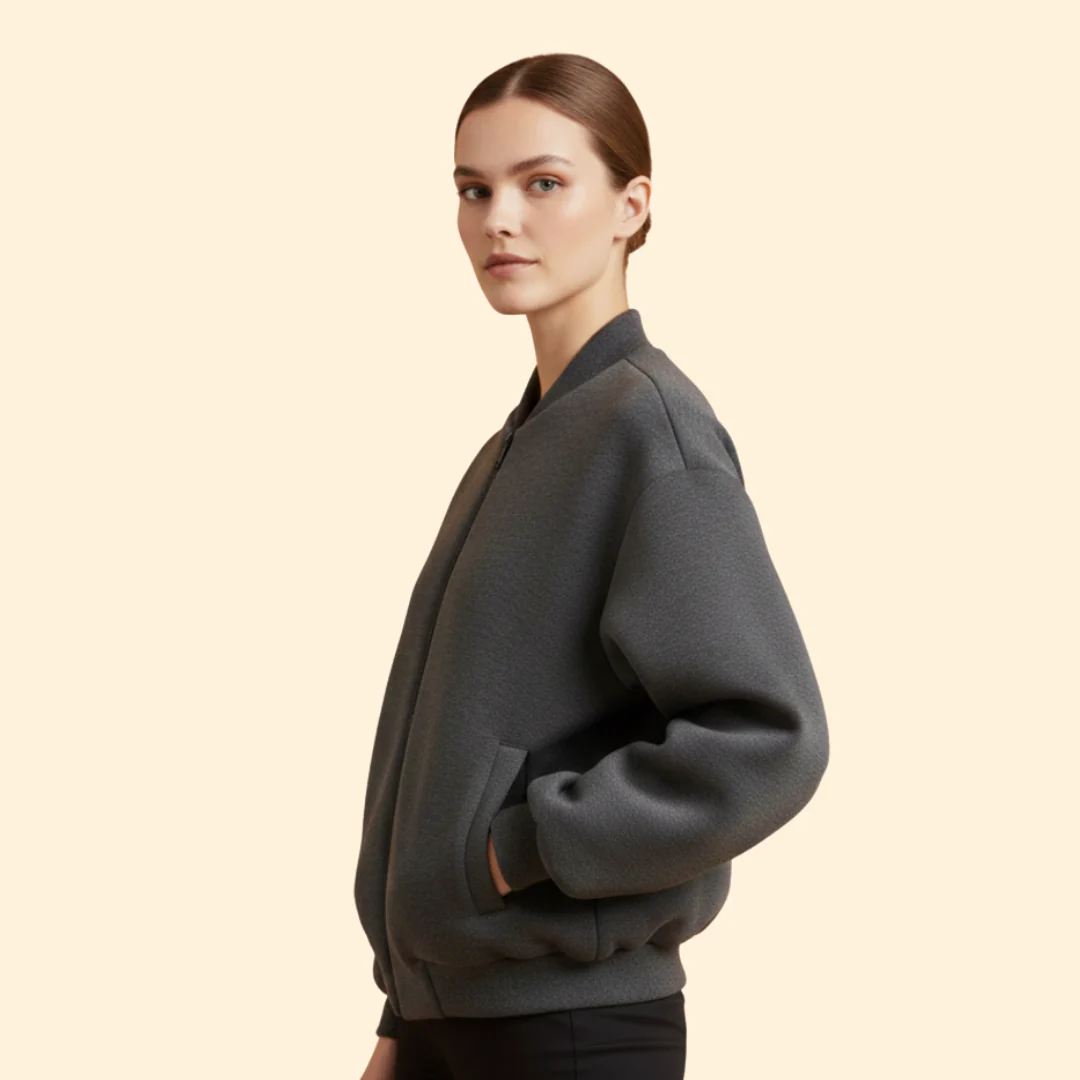 Women’s Bomber Jacket with Oversized Sleeve Design - Image 5