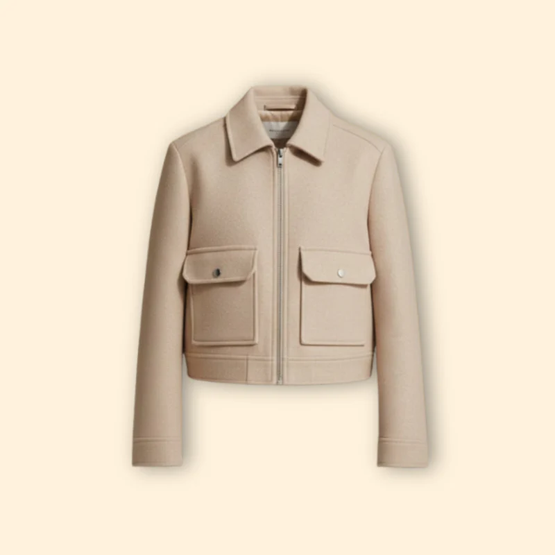 Women's  Bomber Jacket with Patch Pockets