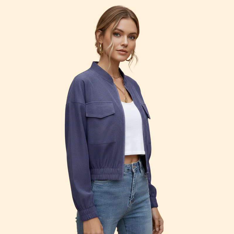 Women’s Bomber Jacket with Pockets - Image 5