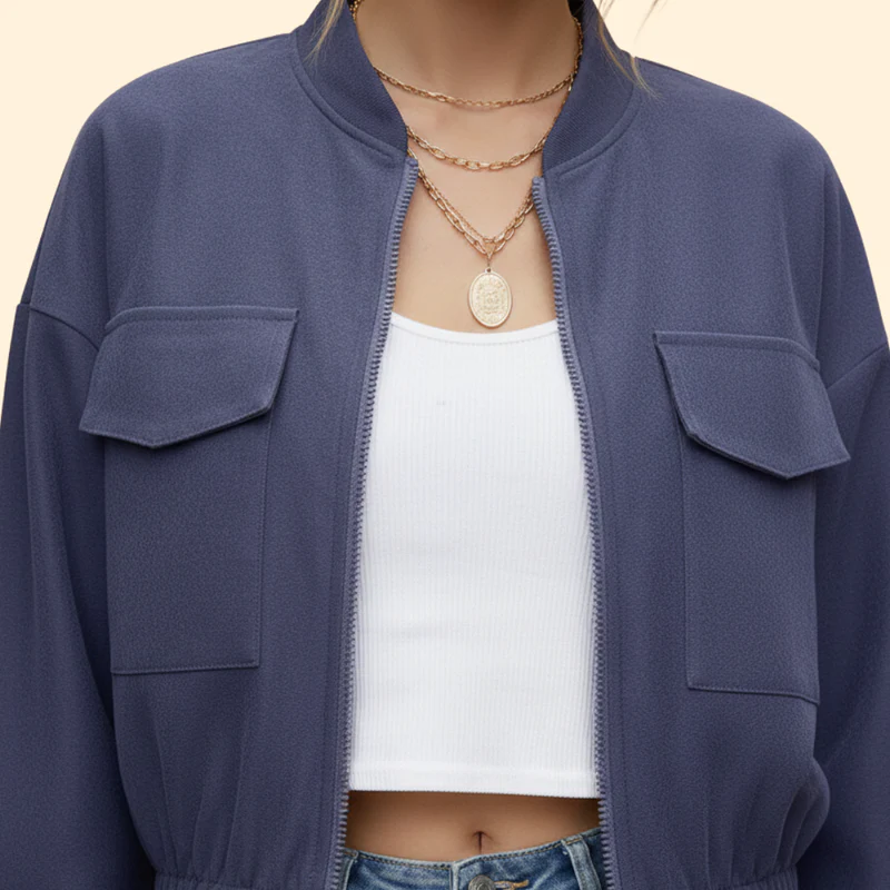 Women’s Bomber Jacket with Pockets - Image 6