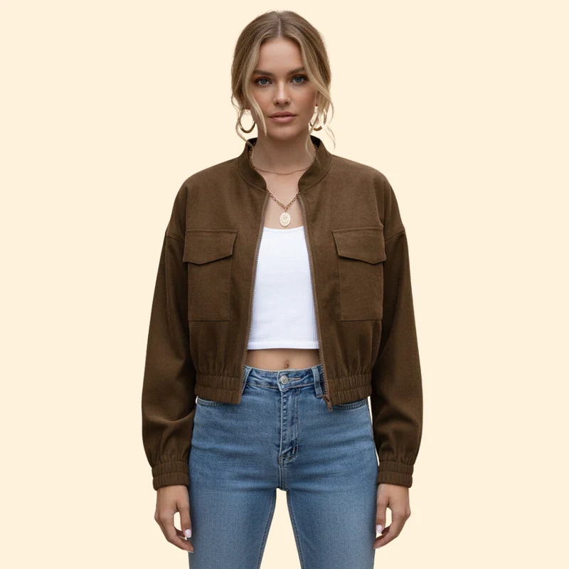 Women’s Bomber Jacket with Pockets - Image 9